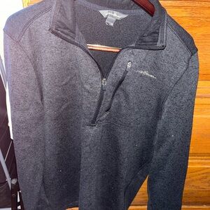 Eddie Bauer Charcoal Quarter-Zip Pullover
